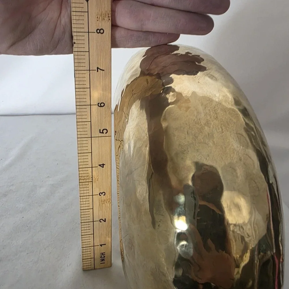 Vintage Hammered Solid Brass Pot Planter Made in India 11